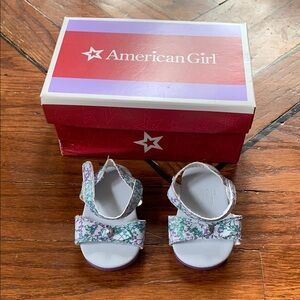 American Girl Purple Floral Platform Sandals With Box